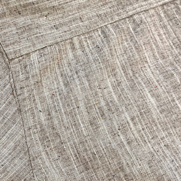 Light Heather Gray Cotton Button Up Shirt w/ Multi-Colored Nep Specks - Picture 5 of 6